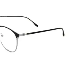 Black silver Round Eyeglasses at chashmah