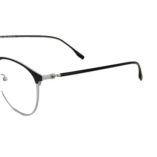 Black silver Round Eyeglasses at chashmah