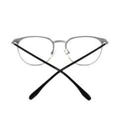 Black silver Round Eyeglasses at chashmah