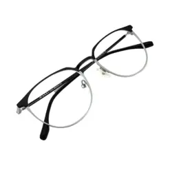Black silver Round Eyeglasses at chashmah