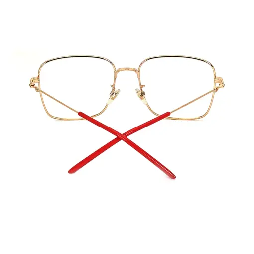 Golden Square Retro Eyeglasses at chashmah