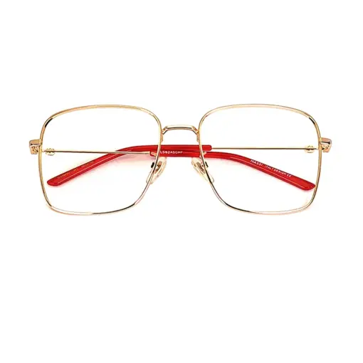 Golden Square Retro Eyeglasses at chashmah