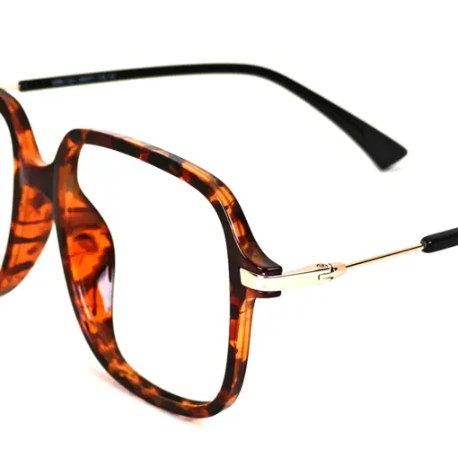Leopard Retro Square Eyeglasses