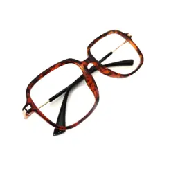 Leopard Retro Square Eyeglasses