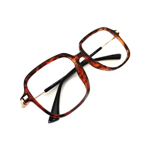 Leopard Retro Square Eyeglasses