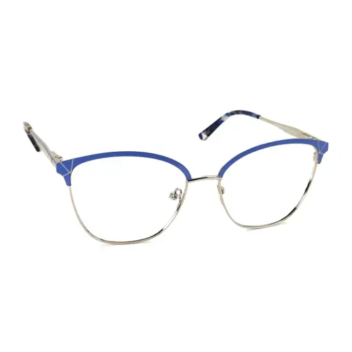 Silver Blue Modern Eyeglasses at chashma