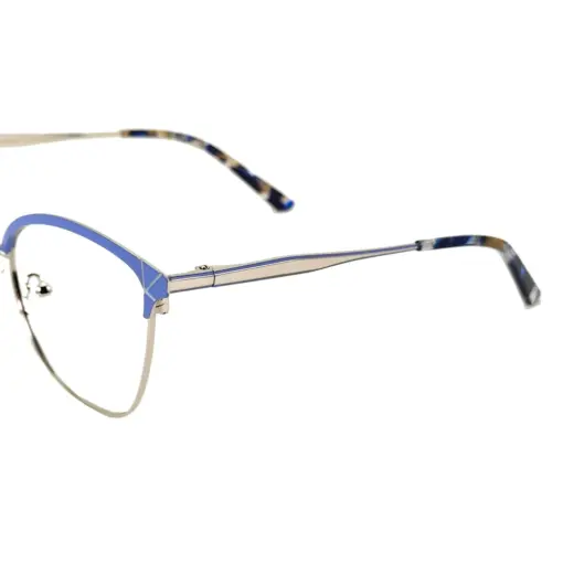 Silver Blue Modern Eyeglasses at chashma