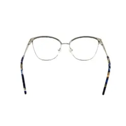 Silver Blue Modern Eyeglasses at chashma
