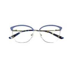 Silver Blue Modern Eyeglasses at chashma