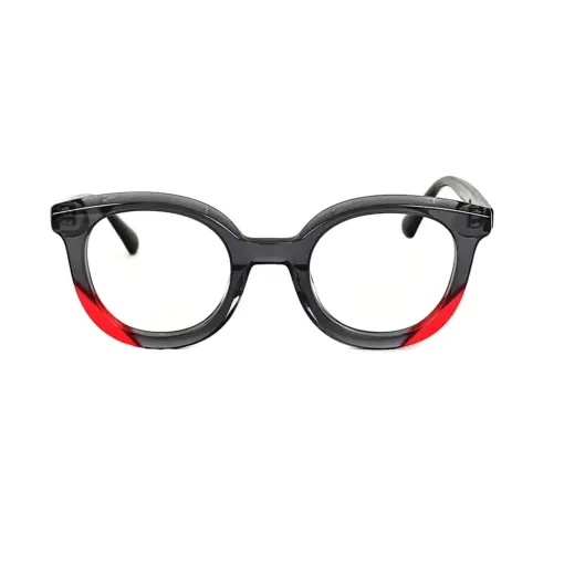 Black Bold Round Eyeglasses at chashma