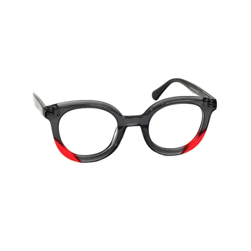 Black Bold Round Eyeglasses at chashma