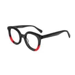 Black Bold Round Eyeglasses at chashma
