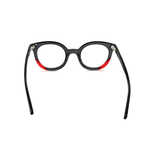 Black Bold Round Eyeglasses at chashma