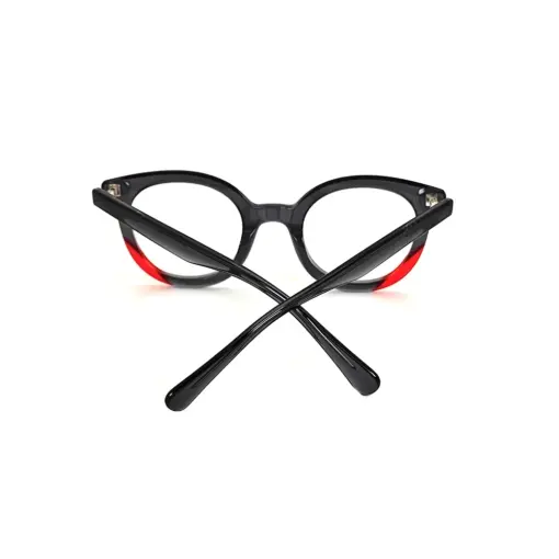 Black Bold Round Eyeglasses at chashma