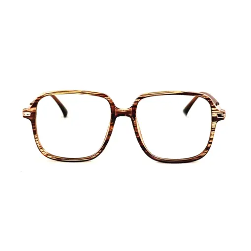 Brown Retro Square Eyeglasses