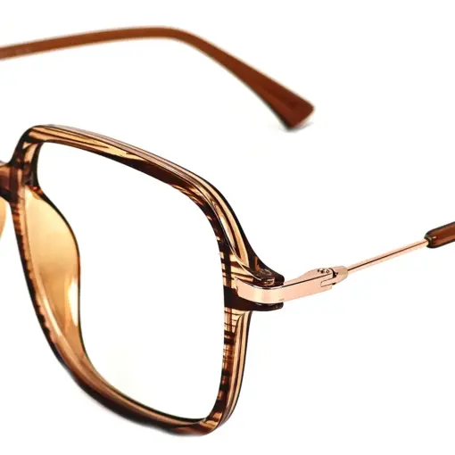 Brown Retro Square Eyeglasses