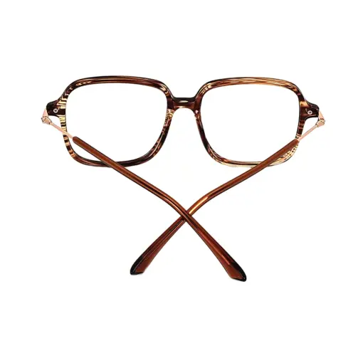 Brown Retro Square Eyeglasses