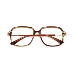 Brown Retro Square Eyeglasses