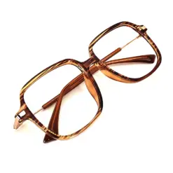 Brown Retro Square Eyeglasses