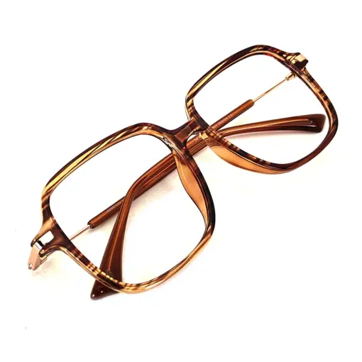Brown Retro Square Eyeglasses