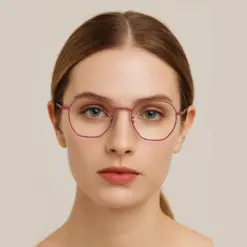 Mauve Metal Modern Eyeglasses - 3143 (2)