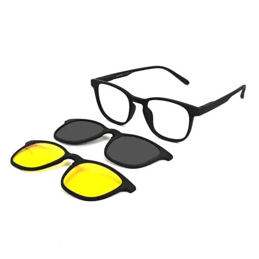 Black Switch Clip-on Eyeglasses at chashma.com