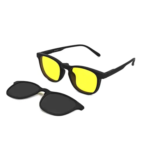 Black Switch Clip-on Eyeglasses at chashma.com