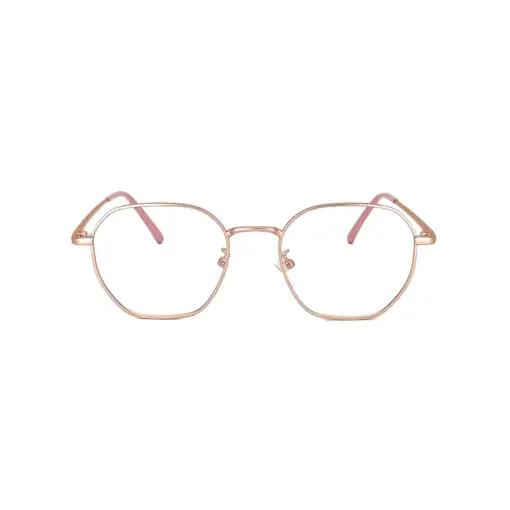 Golden Metal Modern Eyeglasses at chashma