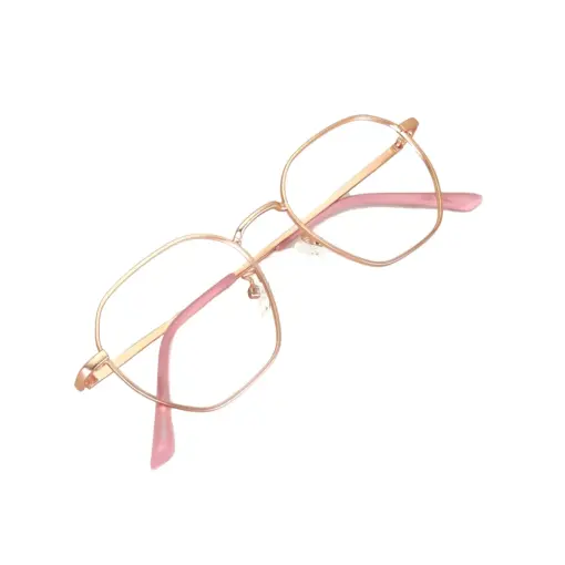 Golden Metal Modern Eyeglasses at chashma