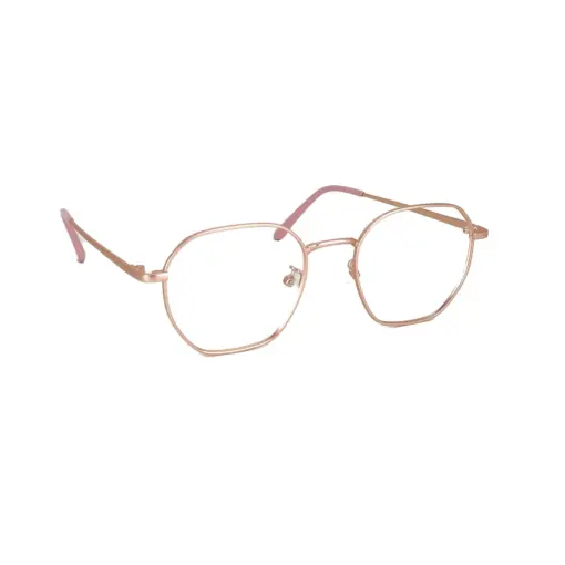 Golden Metal Modern Eyeglasses at chashma