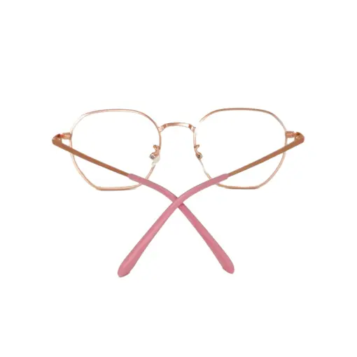 Golden Metal Modern Eyeglasses at chashma