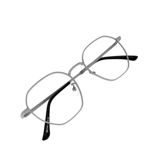 Grey Metal Modern Eyeglasses at chashma