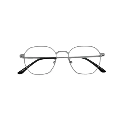 Grey Metal Modern Eyeglasses at chashma