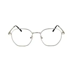 Silver Metal Modern Eyeglasses at chashma