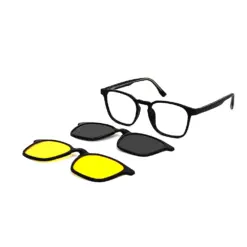 Black Medium Clip-on Eyeglasses