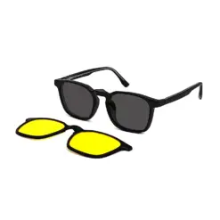 Black Medium Clip-on Eyeglasses