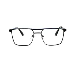 Black Modern Metal Eyeglasses at chashmah