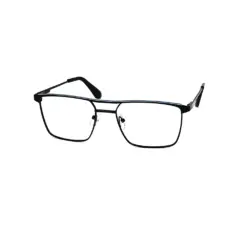 Black Modern Metal Eyeglasses at chashmah
