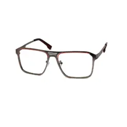 Silver Bold Metal Eyeglasses - 18716